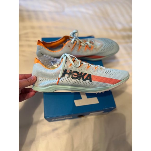 Hoka Cielo X MD Mens Track Spikes Ice Blue Orange Carbon‎ Plate Racing Shoes NEW main image 7